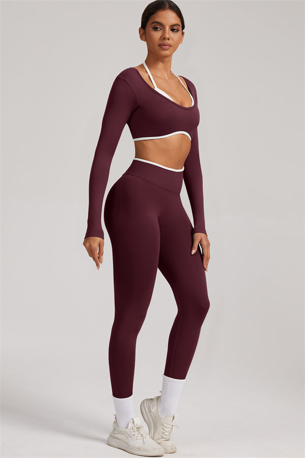 The Elevate Long Sleeve Crop top Leggings 2-Piece Set