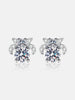 1 Carat Moissanite 925 Sterling Silver Stud Earrings
