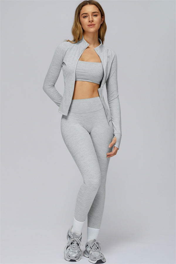 The Radiance Jacket Sports Bra Leggings 3-Piece Set