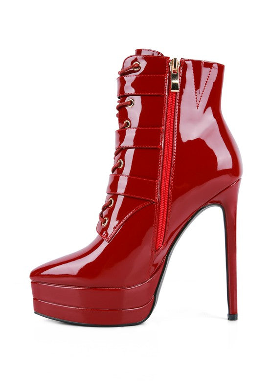 High Heeled Patent PU Stiletto Boot - Pikemla