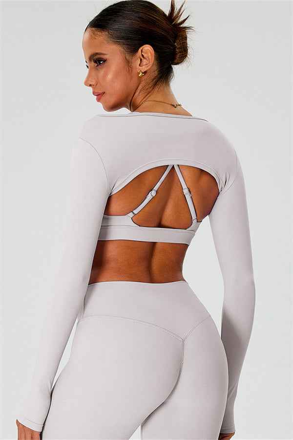 The Ember Sports Bra Crop Top Flared Leggings 3-Piece Set
