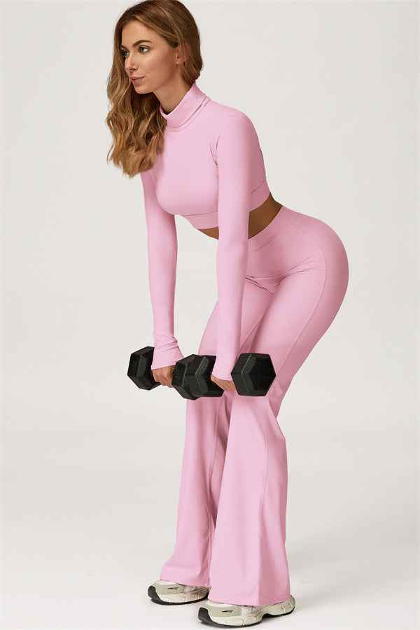 The Axis Crop Top Flared Leggings 2-Piece Set