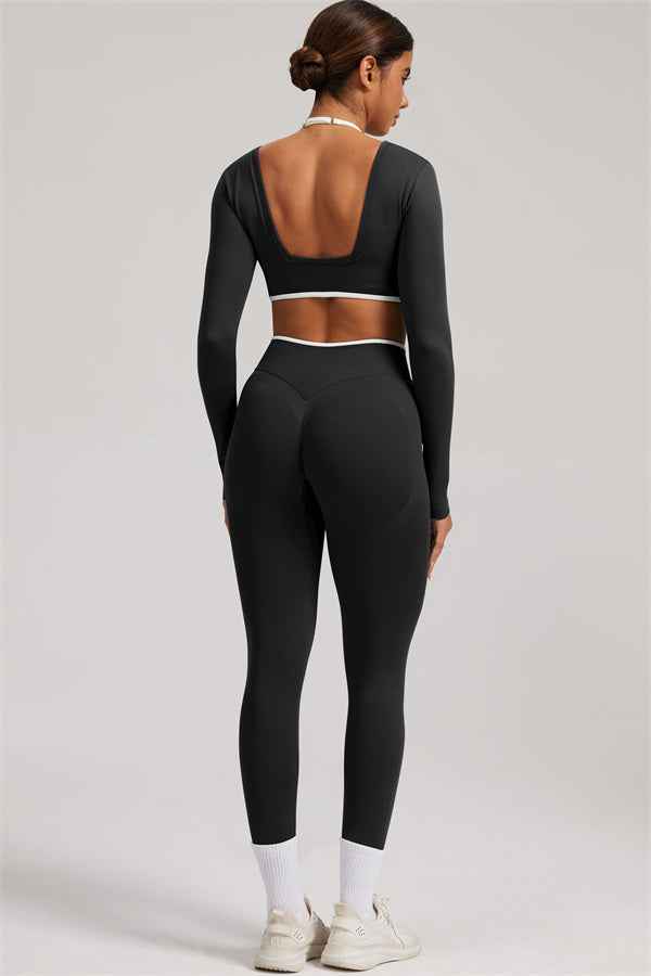 The Elevate New Long Sleeve Crop top Leggings 2-Piece Set