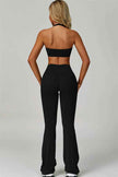 The Bold Halter Sports Bra Flared Leggings 2-Piece Set