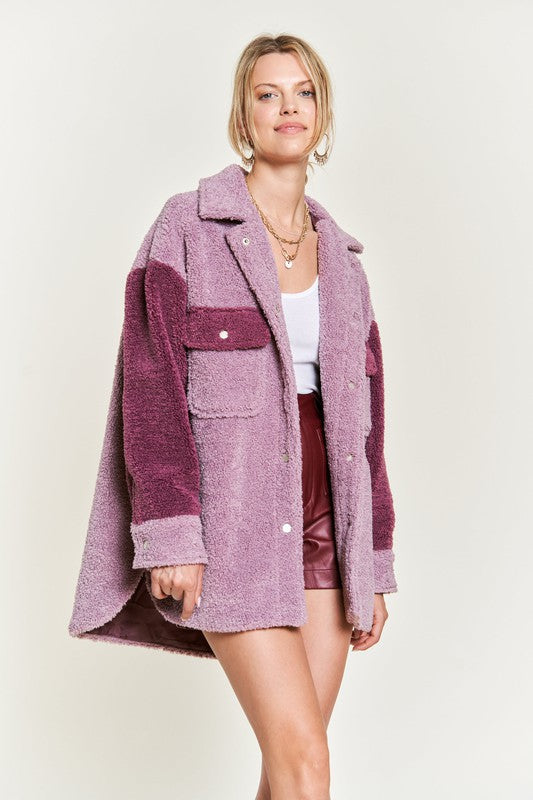 Colorblock sherpa jacket - Pikemla