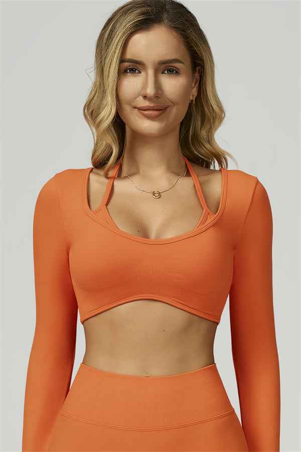 The Prime Long Sleeve Crop Top Shorts 2-Piece Set