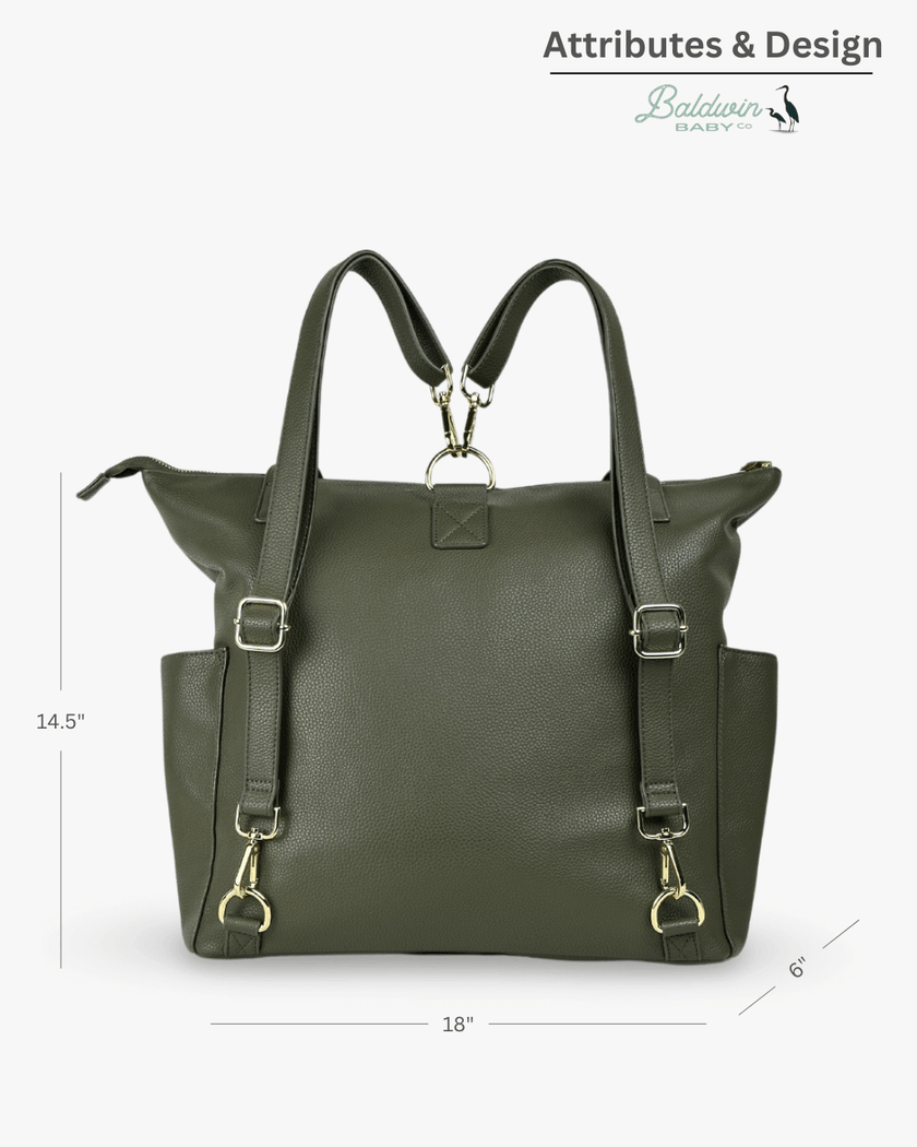 The Lillian Diaper Bag - Palmetto