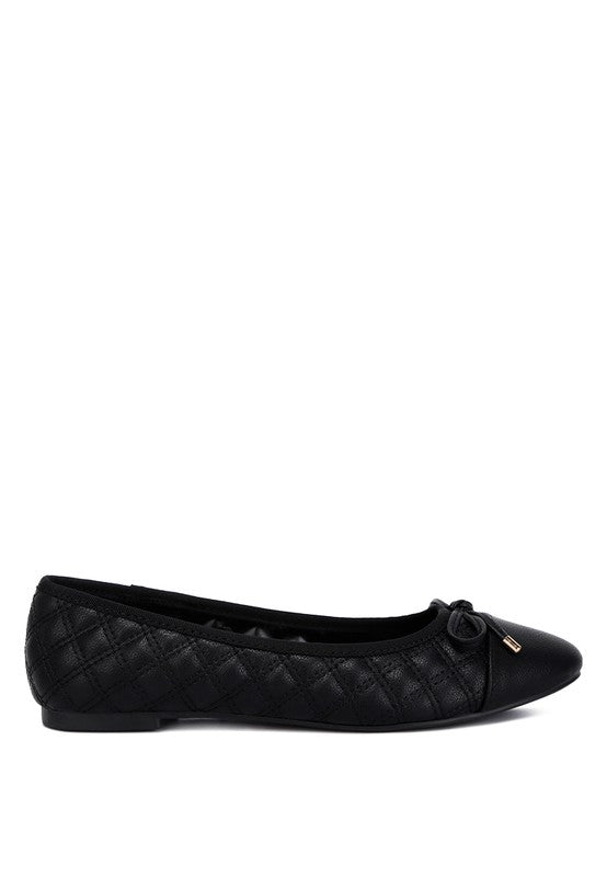 Naoki Quilted Faux Leather Ballerinas