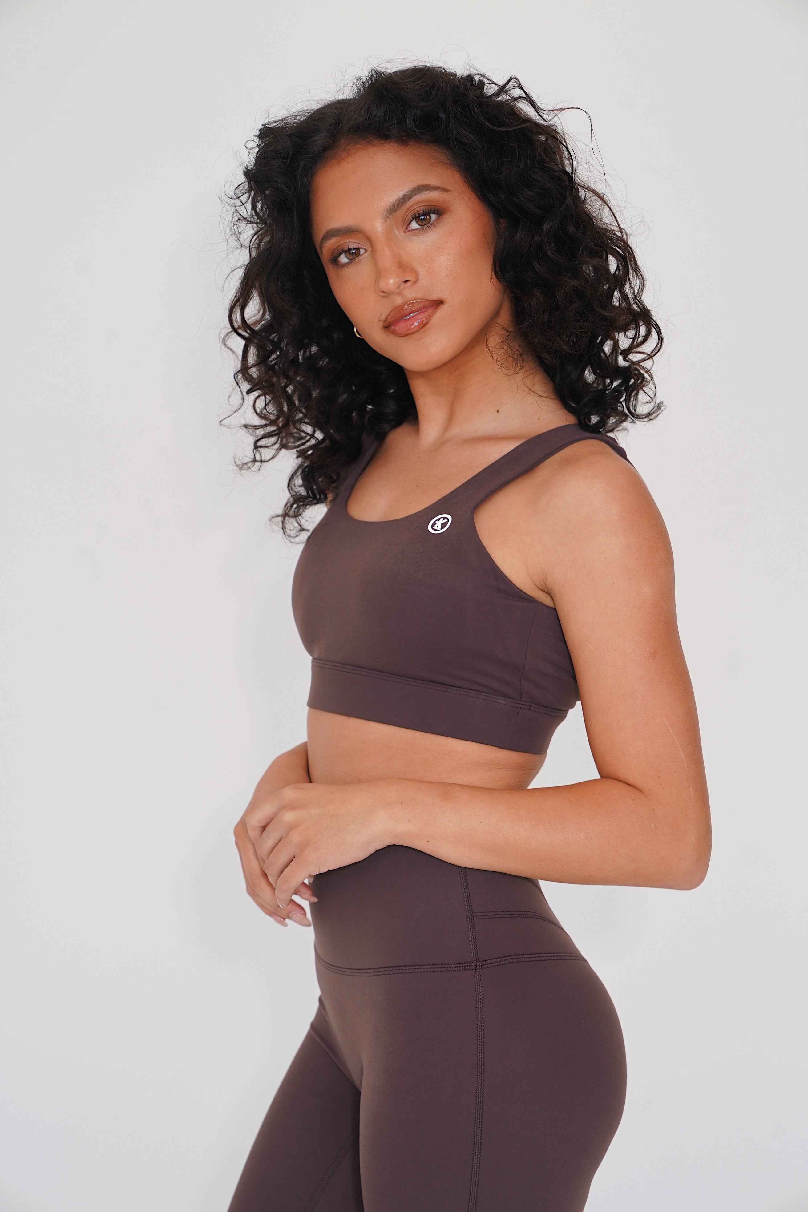 I am Beautifully Radiant Quick Dry Coffee Sports Bra