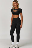 The Lavish Cut-out Crop Top Leggings 2-Piece Set
