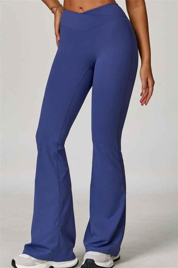 The Lavish Cut-out Crop Top Flared Leggings 2-Piece Set