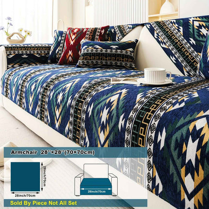 Boho Couch Cover - Chic Snow Chenille Sofa Slipcover