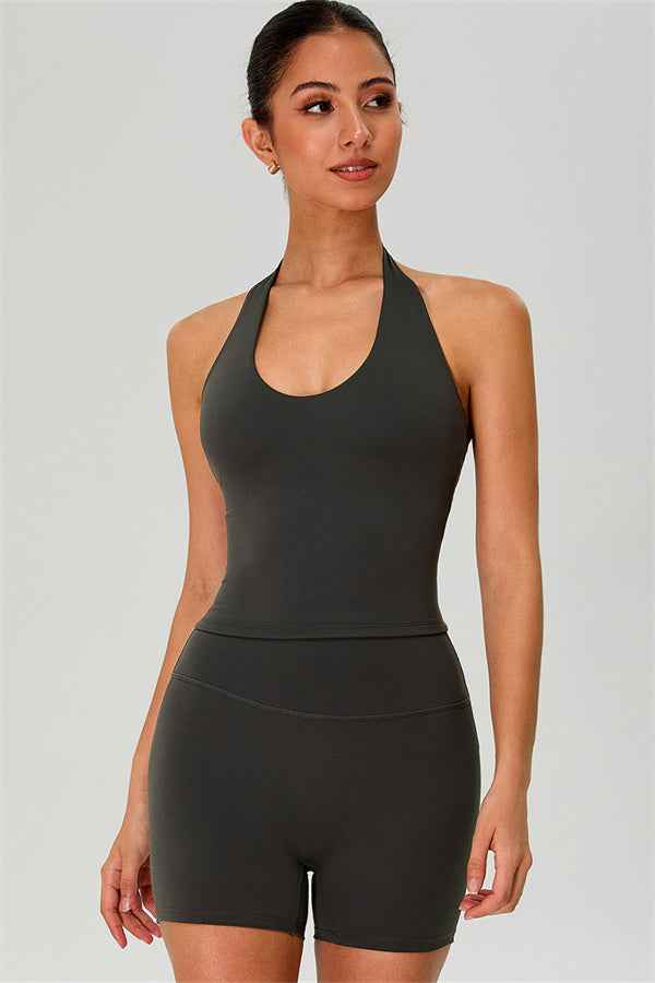 The Solid Halter Tank Top