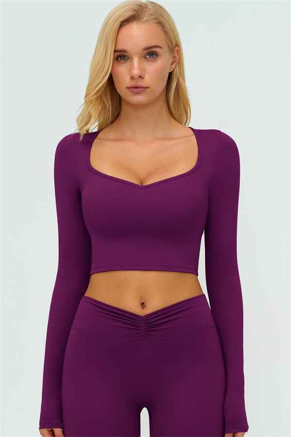 The Lushness Long Sleeve Crop top Shorts 2-Piece Set