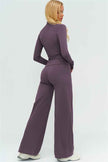 The Twirl Zip Jacket Halter Tank Top New Straight Leg Pants 3-Piece Set