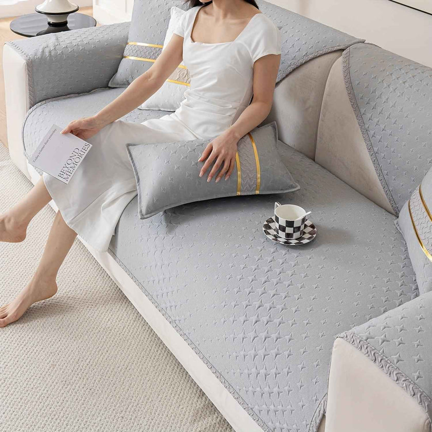 Summer Cooling Silk Non-slip Sofa Cover- Couch Cover for Dogs