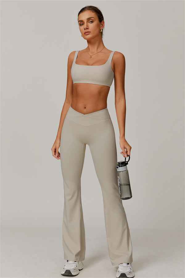 The Halo Sports Bra Flared Leggings 2-Piece Set