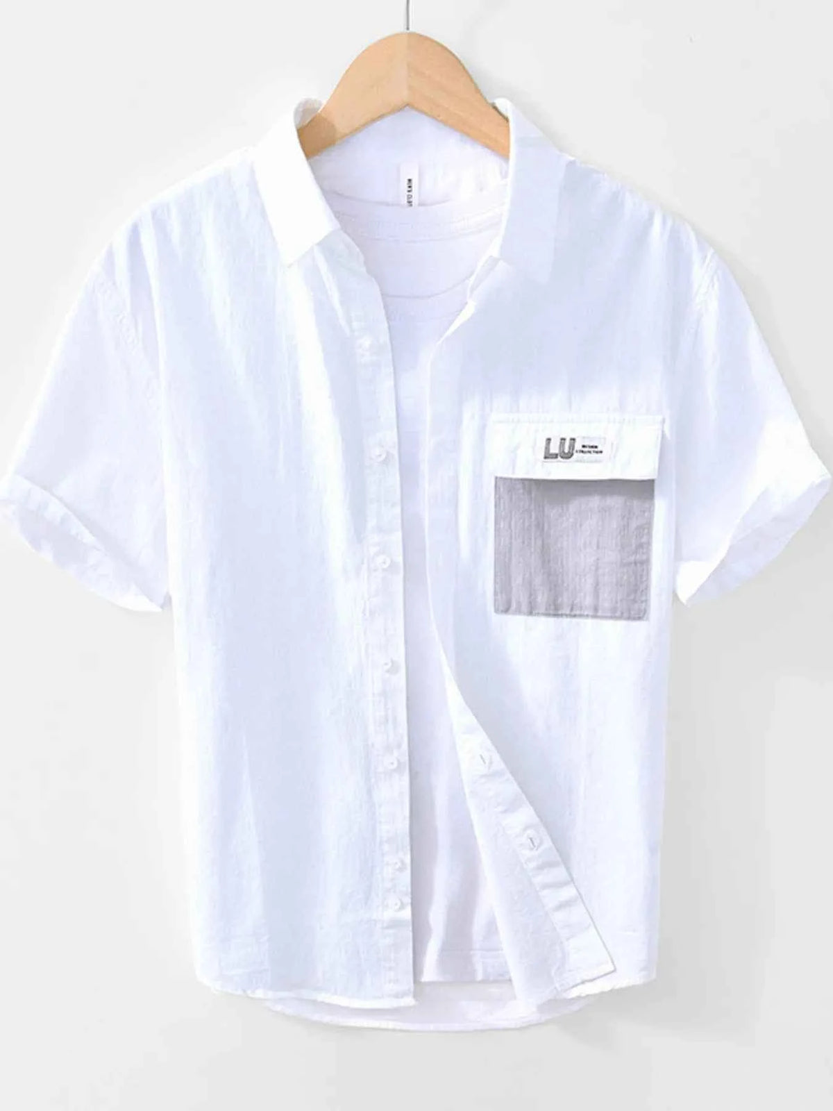 Men's Casual Short-Sleeve Button-Down Shirt