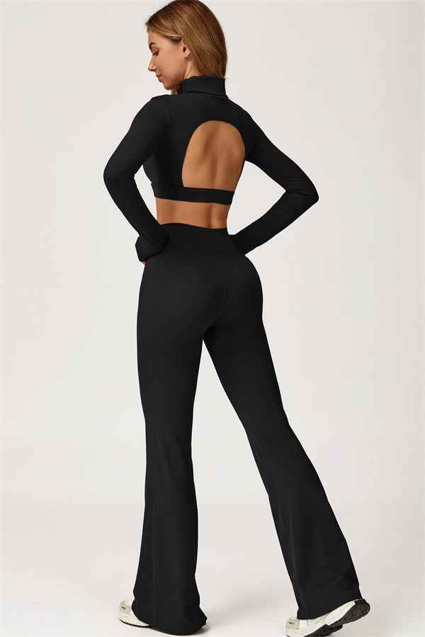 The Axis Crop Top Flared Leggings 2-Piece Set