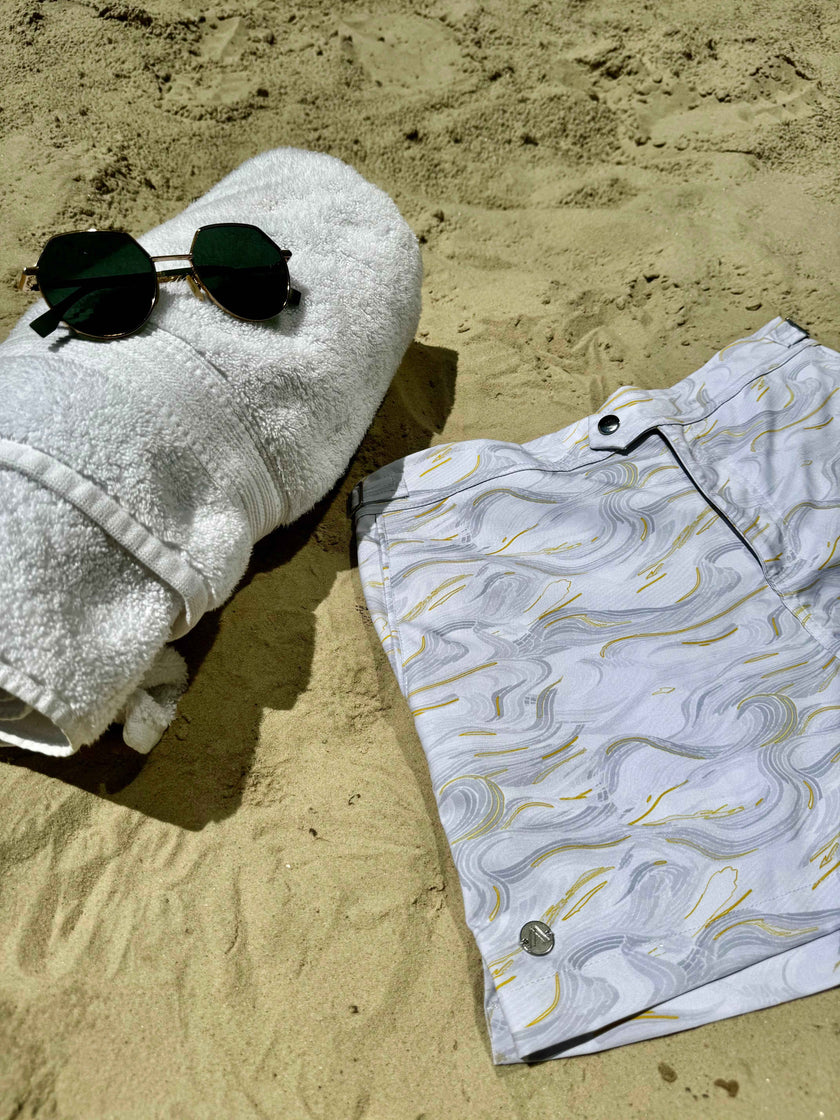 The Restless Swim Shorts - Carrara Marble