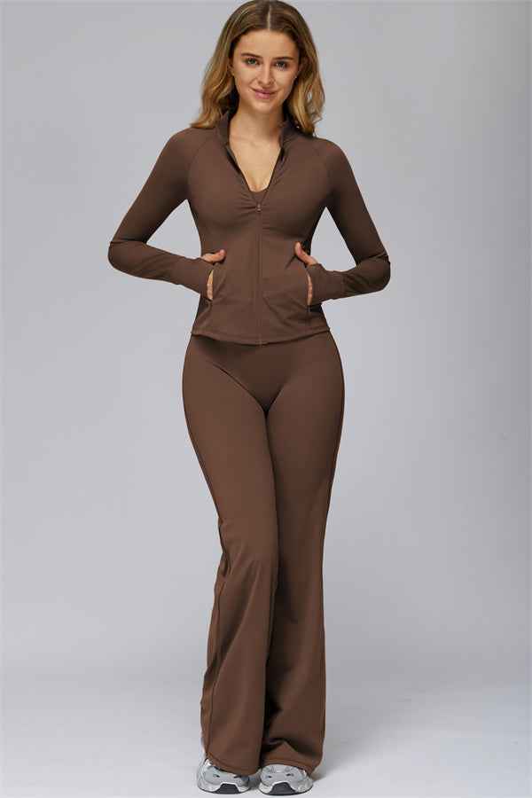 The FlexCore Pure Zip Jacket Flared Leggings 2-Piece Set