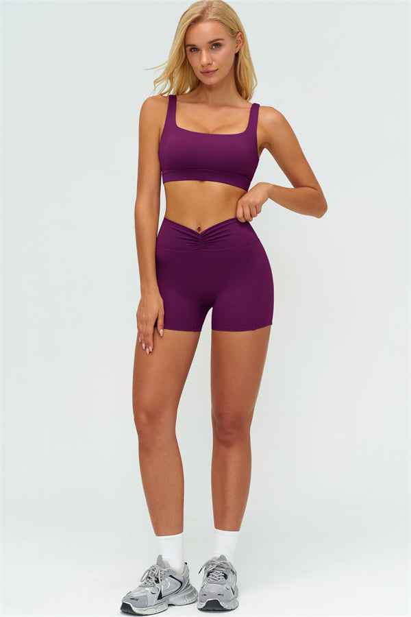 The Lushness V-Back Sports Bra Shorts 2-Piece Set
