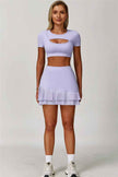 The Lavish Cut-out Crop Top Tennis Skirt 2-Piece Set