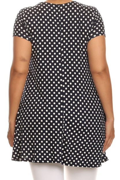 Polka Dot Tunic -Plus Size - Pikemla