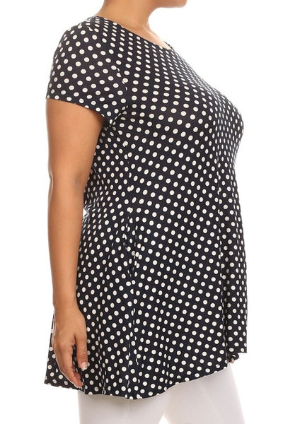 Polka Dot Tunic -Plus Size - Pikemla