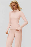 The FemmeFit Zip Jacket Straight Leg Pants 2-Piece Set