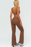 The Lushness V-Back Sports Bra Flared Leggings 2-Piece Set
