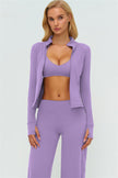 The Twirl Zip Jacket Sports Bra New Straight Leg Pants 3-Piece Set