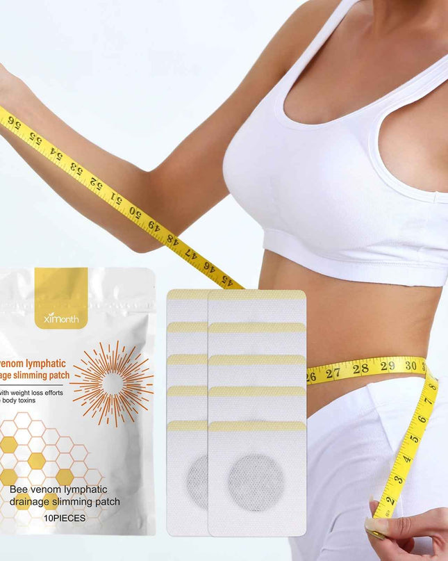 Ximonth Bee Venom Lymphoid Body Shaping Patch, Firming Flab Fat Belly Arms Bye Meat Body Lymph Care Patch