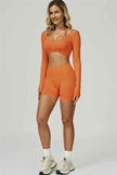 The Prime Long Sleeve Crop Top Shorts 2-Piece Set