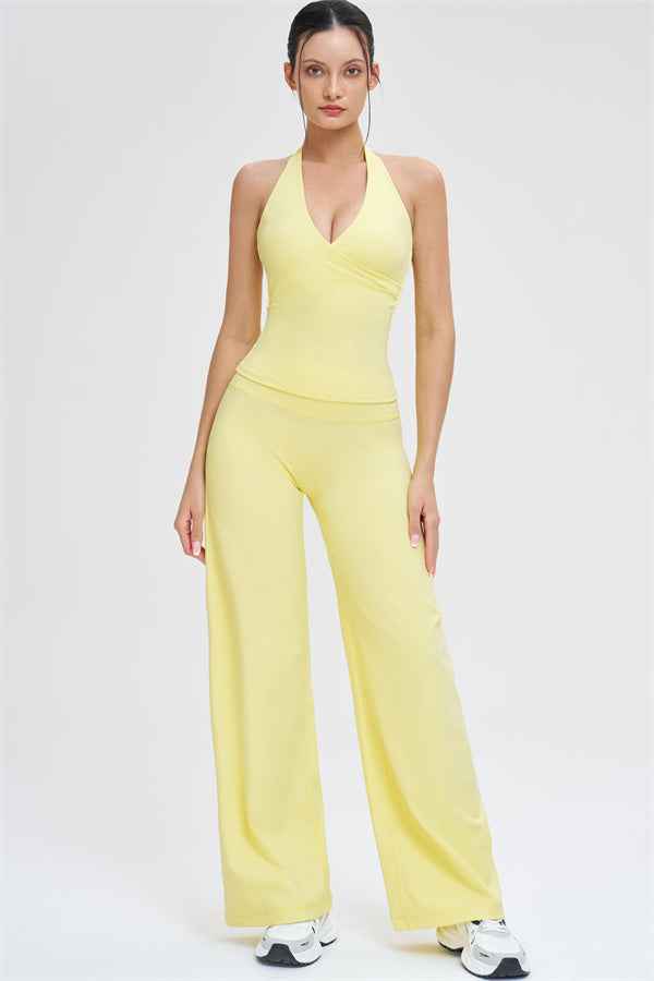 The Stride Crop Top Straight Leg Pants 2-Piece Set