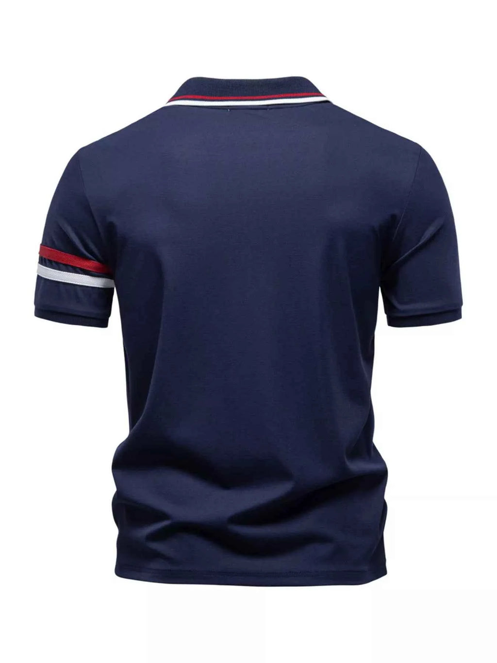 Men's Zippered Collar Polo with Striped