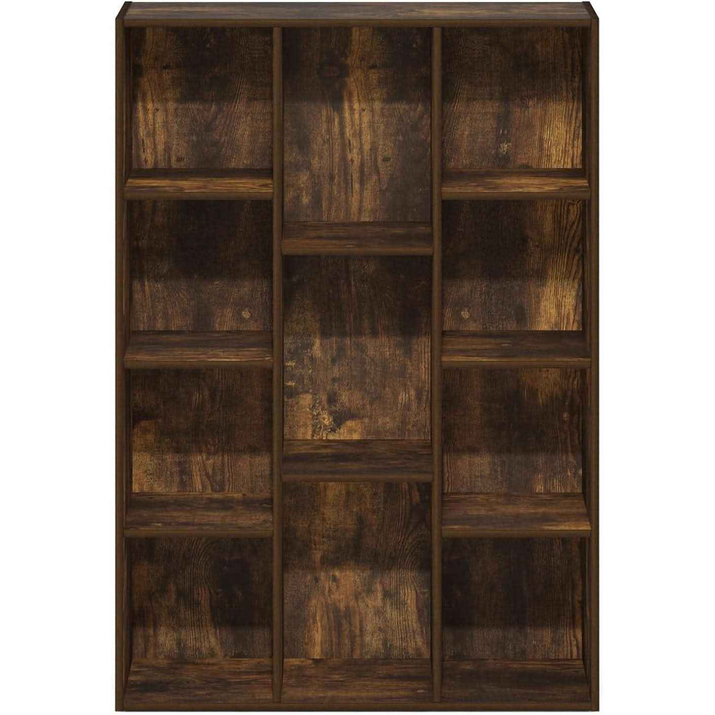 Luder 11-Cube Amber Pine Bookcase For Living Room Storage