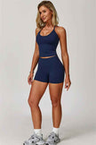 The Surge Halter Crop Top Shorts 2-Piece Set