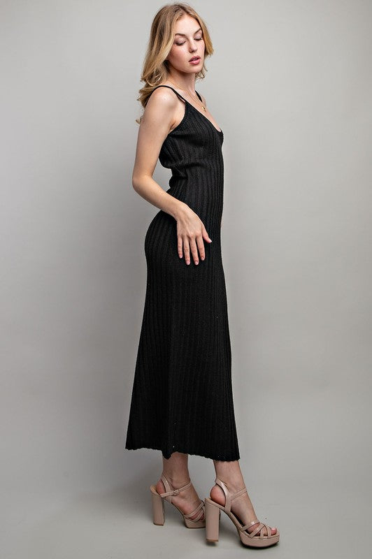 Rib Knit Maxi Dress - Pikemla