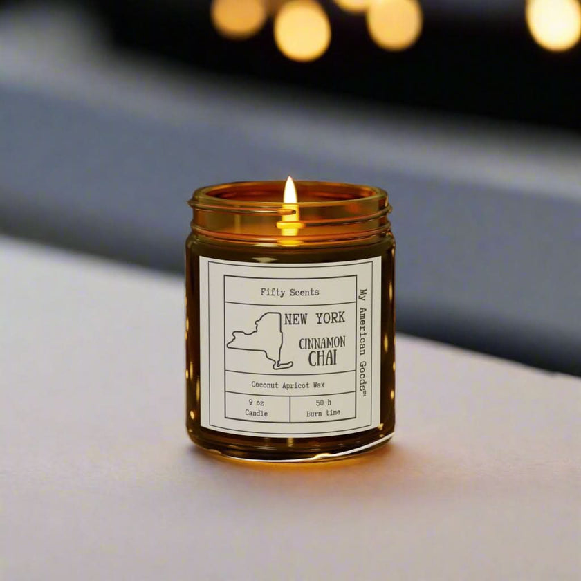 New York - Cinnamon Chai Scented Candle - Coconut Apricot Wax
