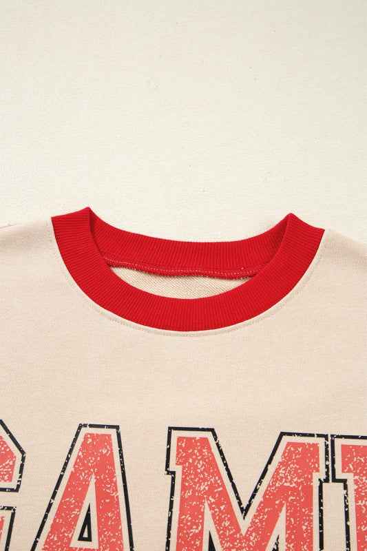 GAME DAY Varsity Stripe Crewneck Sweatshirt