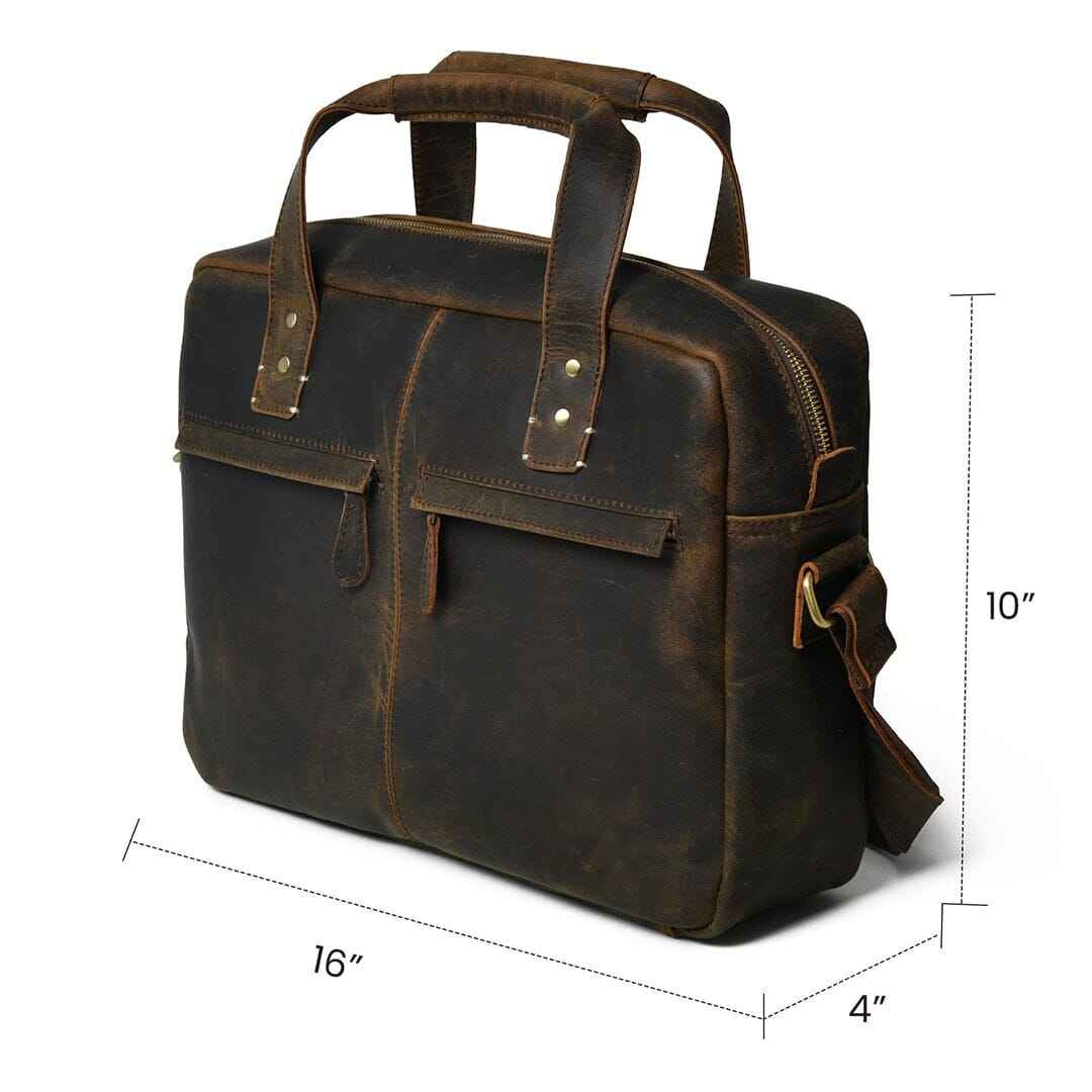 Perkins Buffalo Leather Office Briefcase