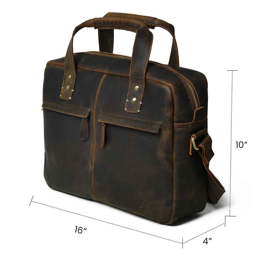Perkins Buffalo Leather Office Briefcase