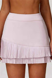 The Lavish Long Sleeve Cut-out Crop Top Tennis Skirt 2-Piece Set
