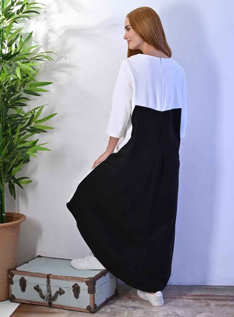 Black and White Hi Low Dress