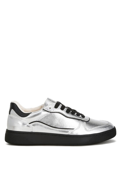 Kyniska Metallic Faux Leather Everyday Sneakers