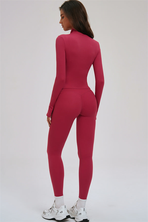 The Kinetic Zip Jacket Cross Back Sports Bra Leggings 3-Piece Set