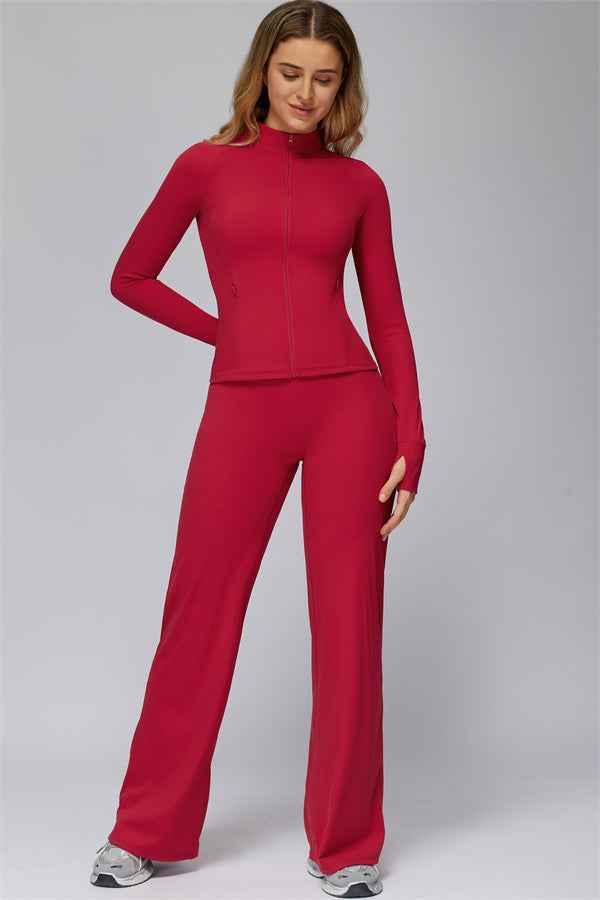 The FlexCore Pure Zip Jacket Flared Leggings 2-Piece Set