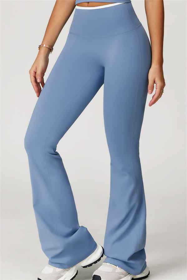 The Quest Cross Back Crop Top Flared Leggings 2-Piece Set