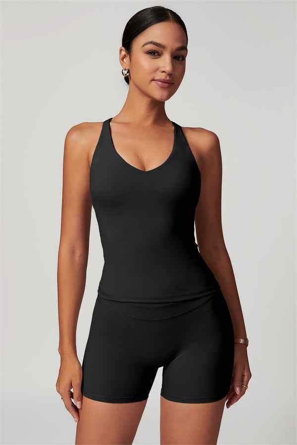 The Enigma Cross Back Vest Shorts 2-Piece Set